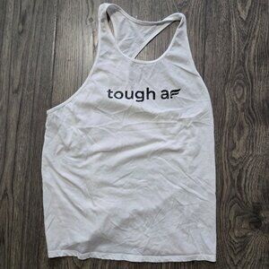 Fabletics “Tough AF” White Racerback Tank Top - Size Large